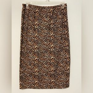 Nuggles midi leopard print skirt.